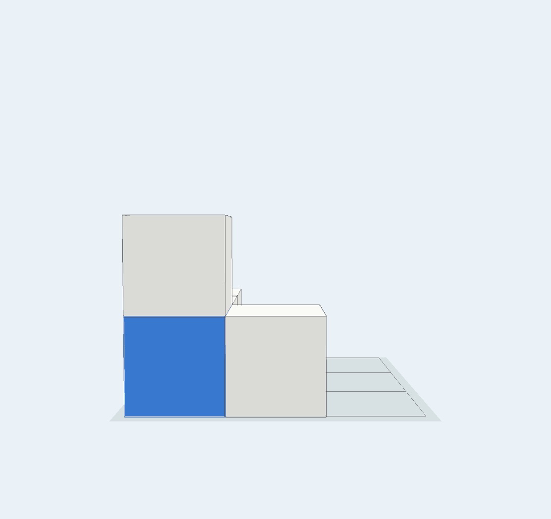 The block model from the left, where the blue block is visible on the lower level
